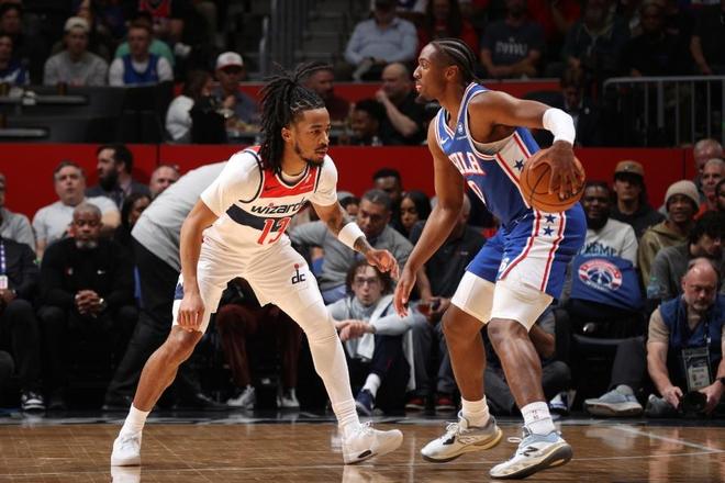 乔治砍39+5+6+3创个人得分新高 76人横扫奇才赛季