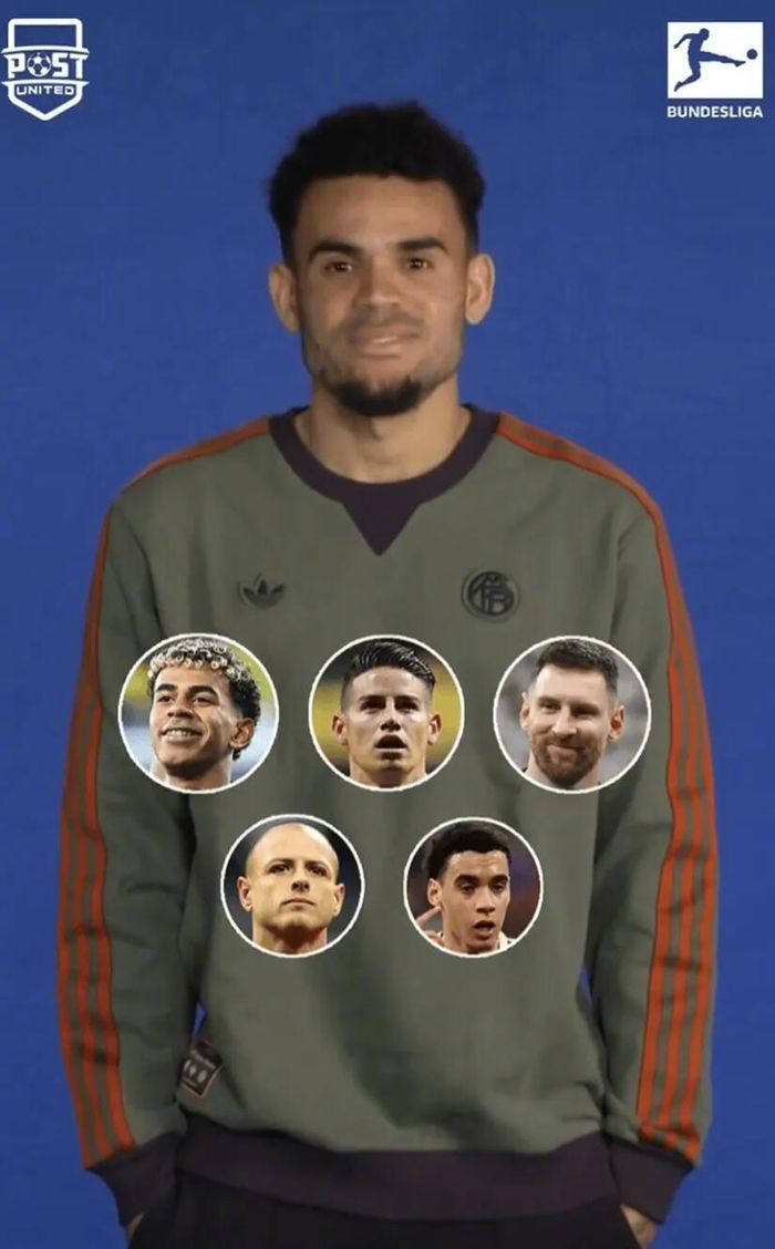 迪亚斯评选各国足坛代表球员：亚马尔、梅西等